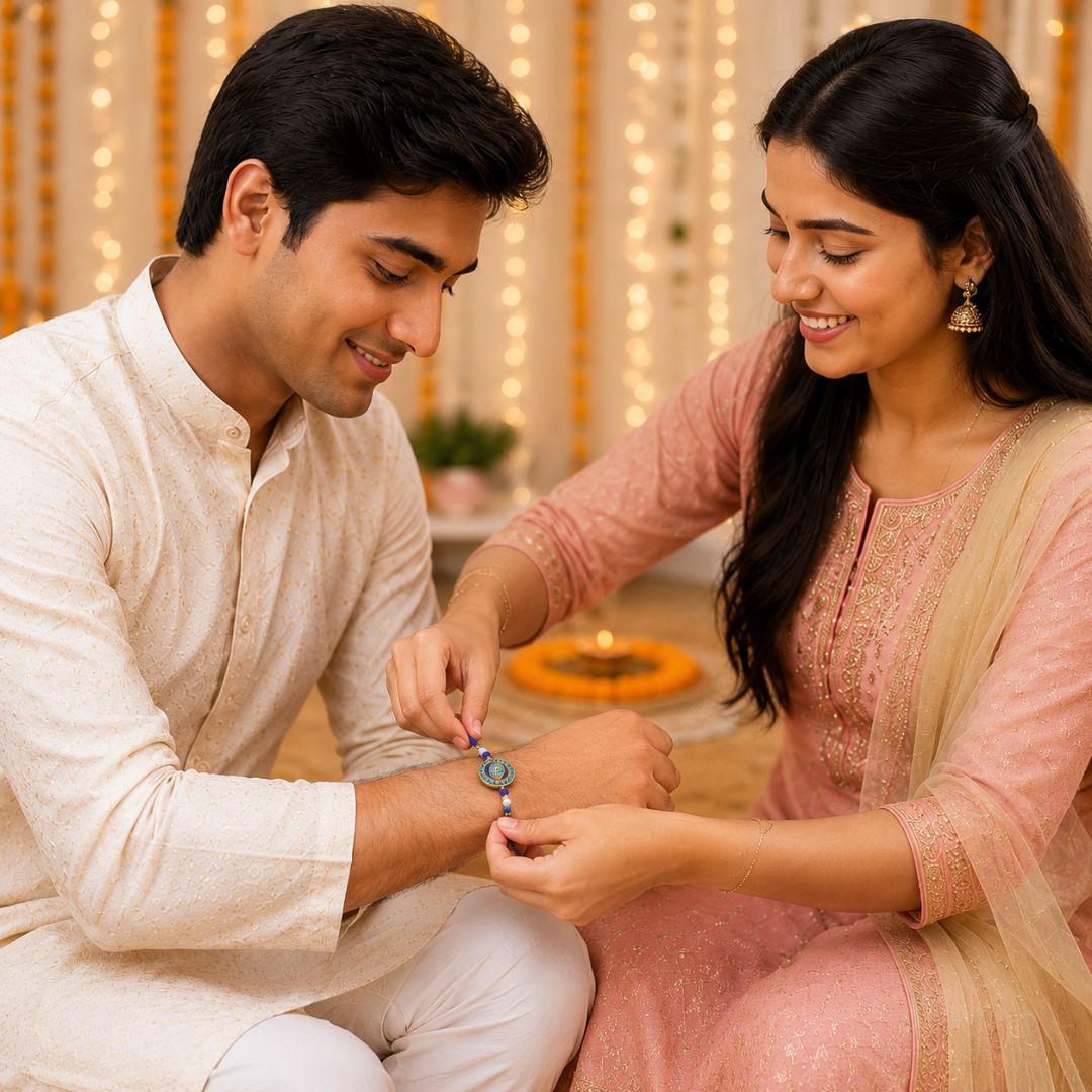 Royal Blue Evil Eye Rakhi