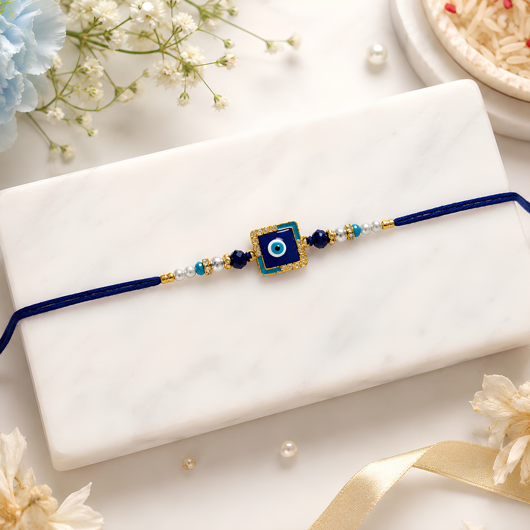 Premium Blue Evil Eye Rakhi