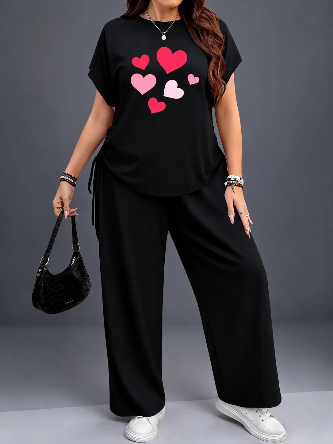 Women’s Casual Floral Drawstring Top & Relaxed Pants Co-Ord Set