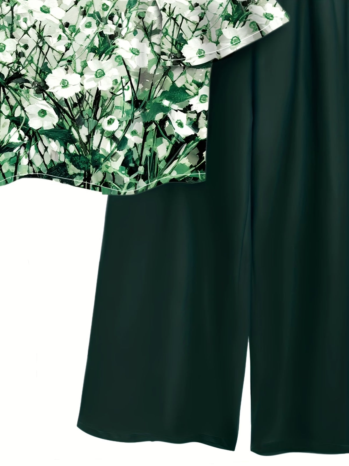 Women's Lightweight Floral Top & Elastic Waist Pants Set