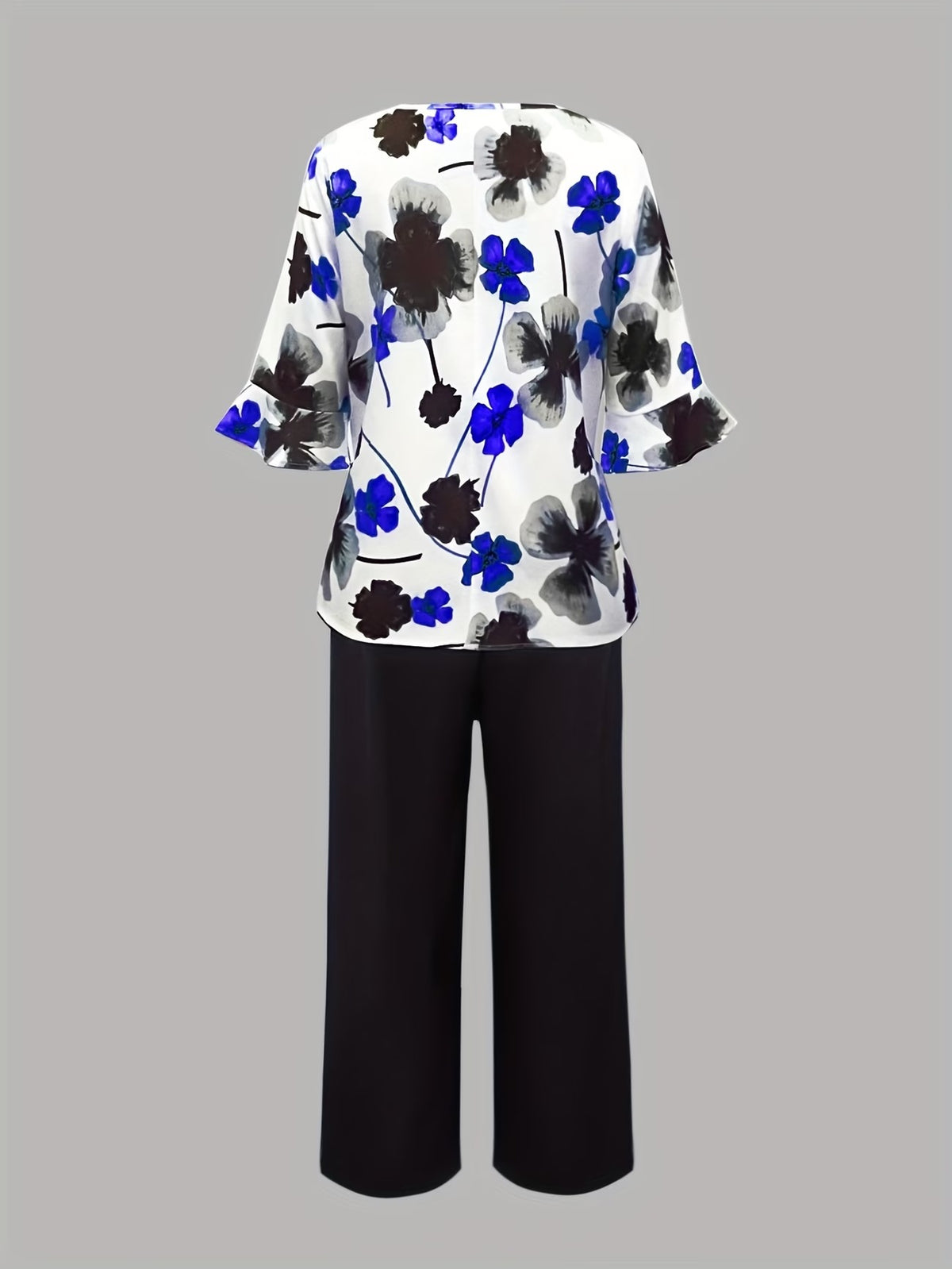 Women's Lightweight Floral Top & Elastic Waist Pants Set