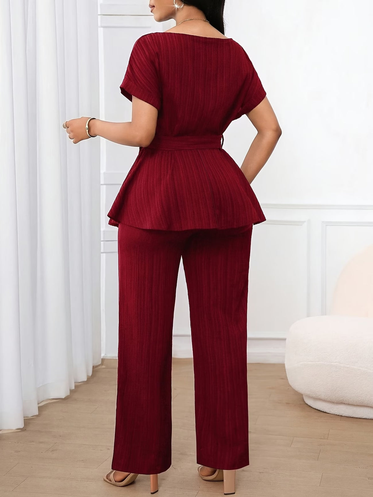 Women’s Loose Straight-Leg Pants Set