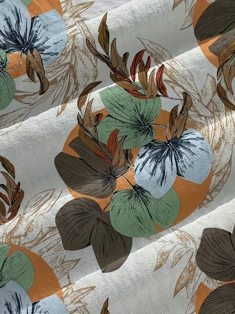 Women’s Casual Botanical Print Shirt & Wide-Leg Pants Set