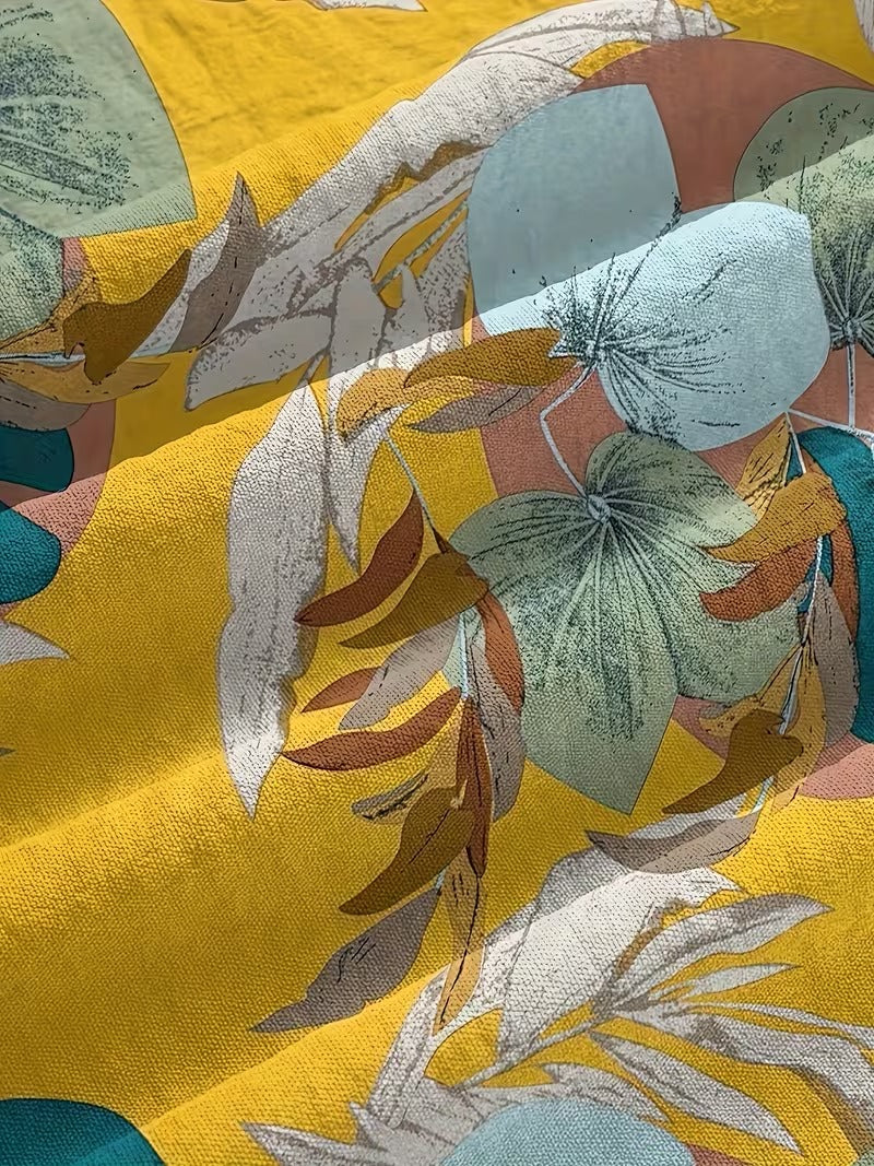 Women’s Casual Botanical Print Shirt & Wide-Leg Pants Set