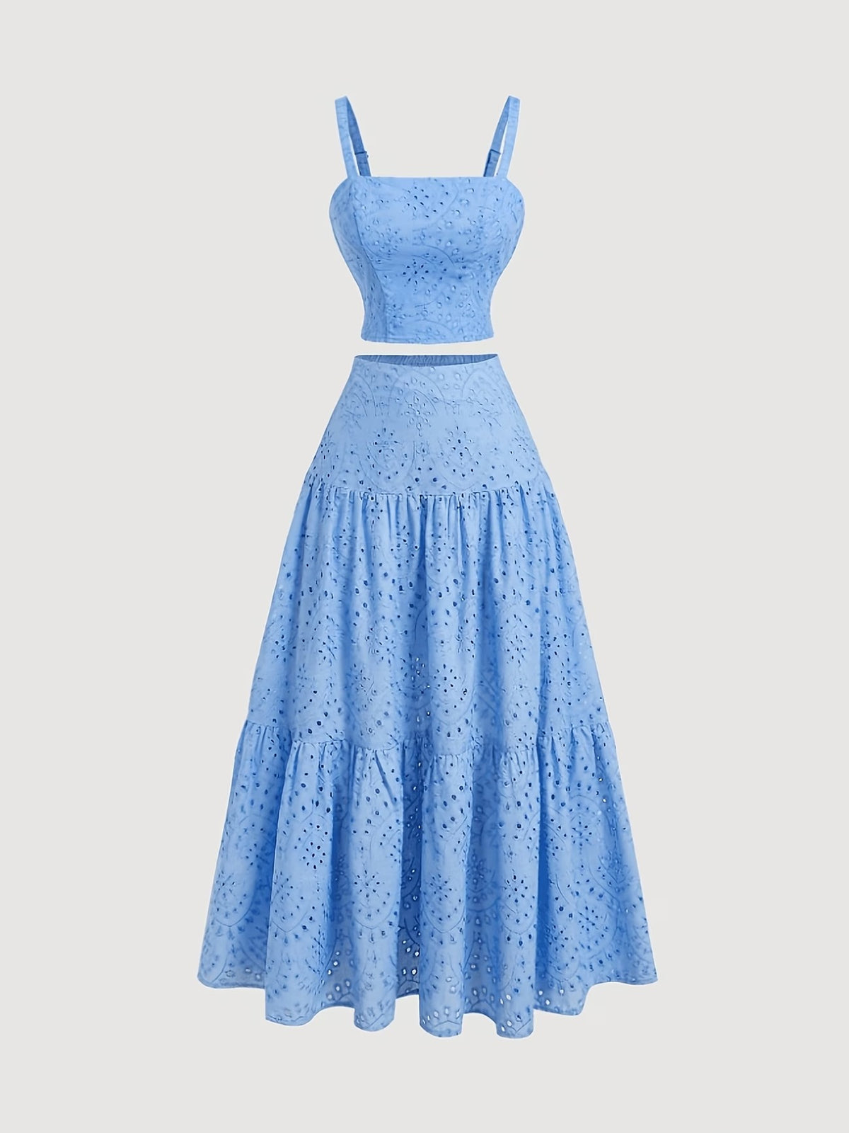 Women’s Boho Embroidered Maxi Dress with Layered Ruffle Hem
