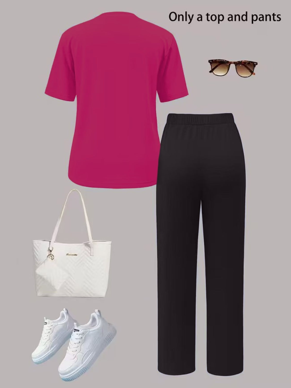 Women’s Short Sleeve Tee & Straight-Leg Pants Set