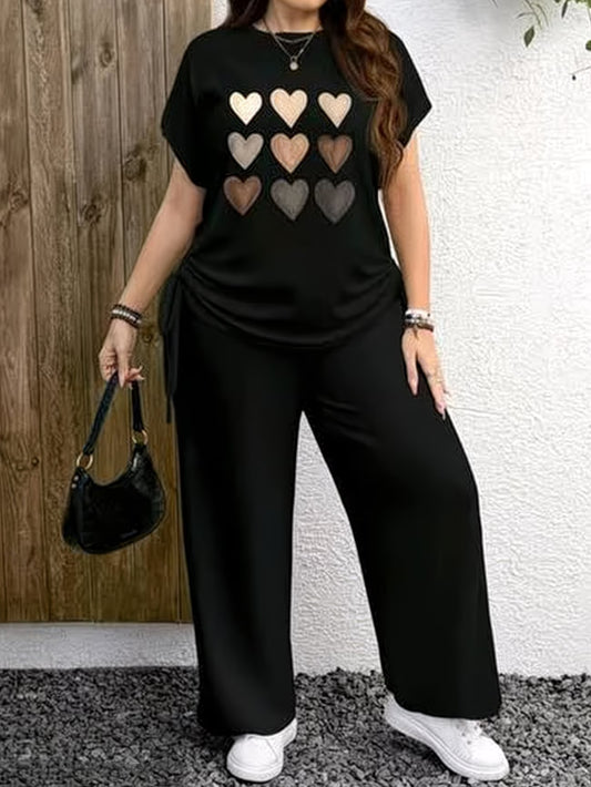 Women's Comfortable Printed Wide-Leg Pants Co-Ord