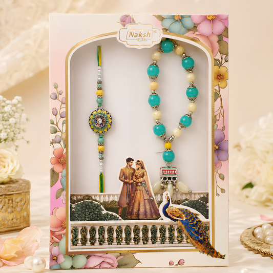Premium  Beaded Rakhi Combo Set