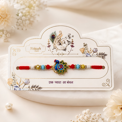 Premium Peacock Om Rakhi