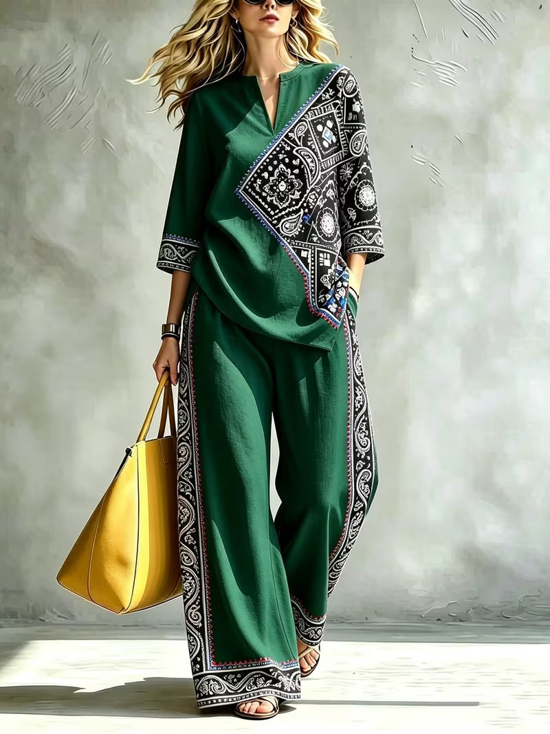 Women’s Loose-Fit Pullover & Wide-Leg Pants 2-Piece Set