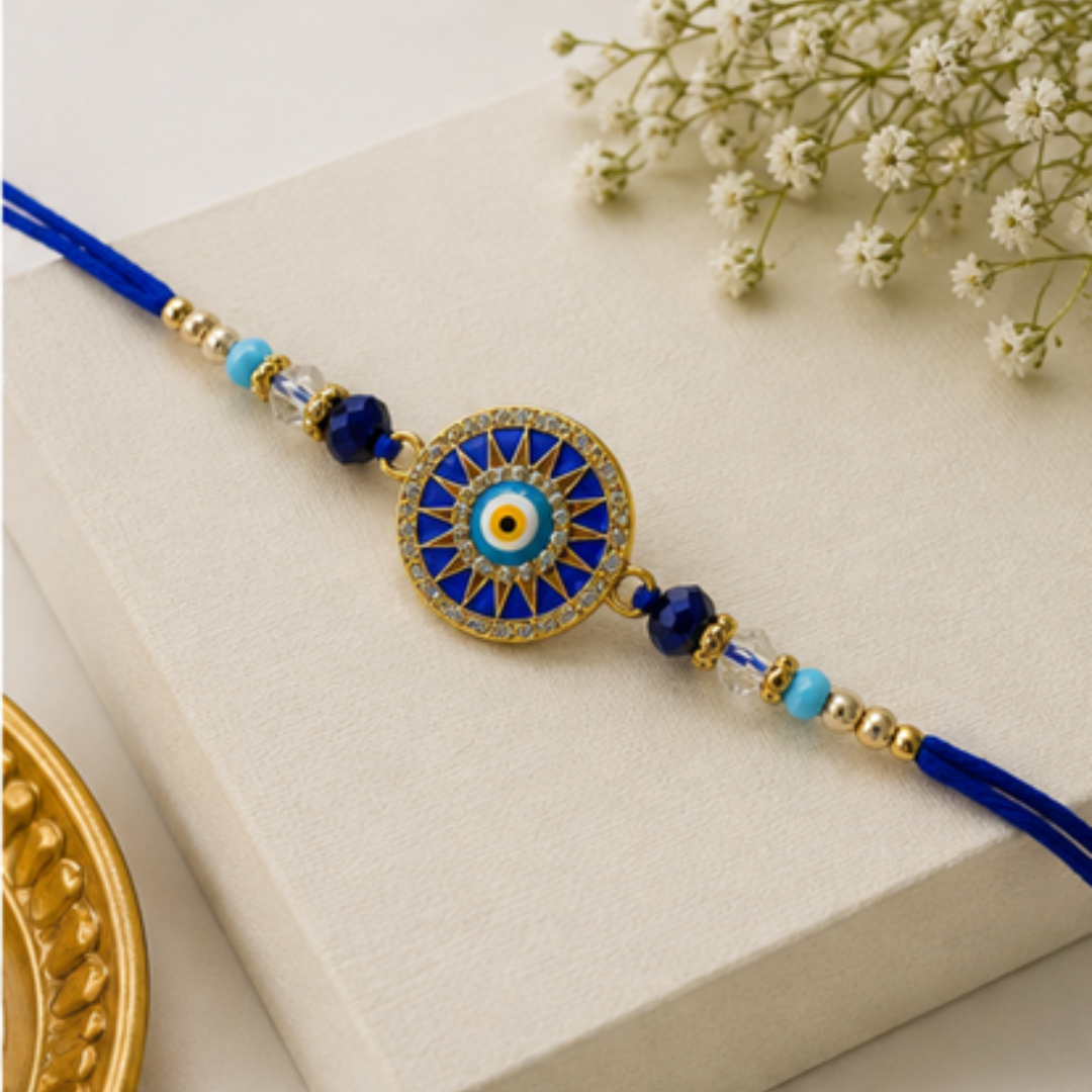 Premium Blue Evil Eye Rakhi