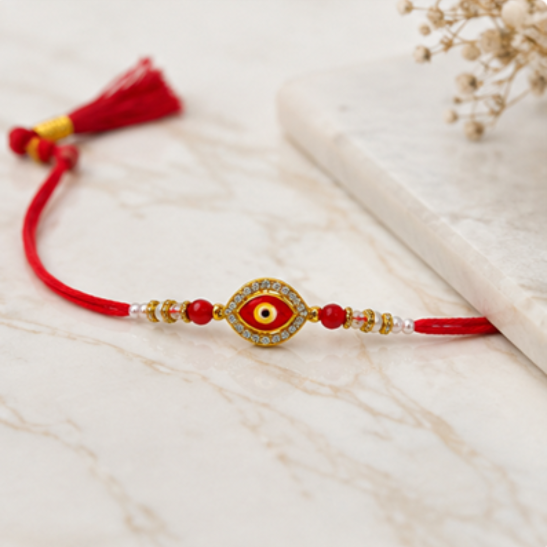 Red Evil Eye Protection Rakhi