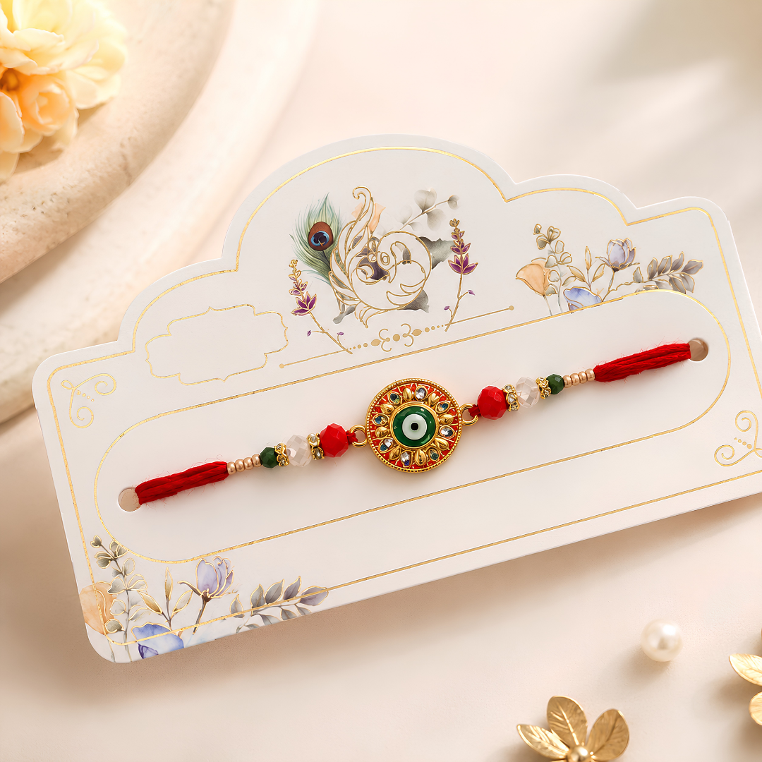 Premium Peacock Evil Eye Rakhi