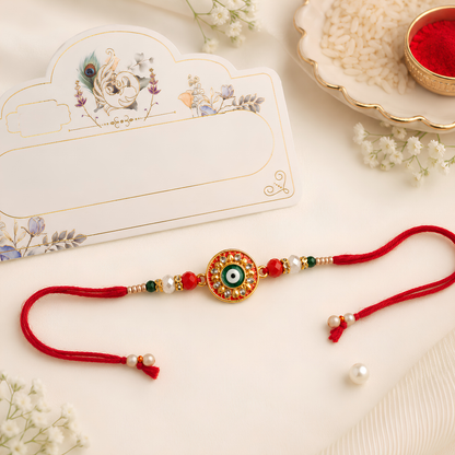 Premium Peacock Evil Eye Rakhi