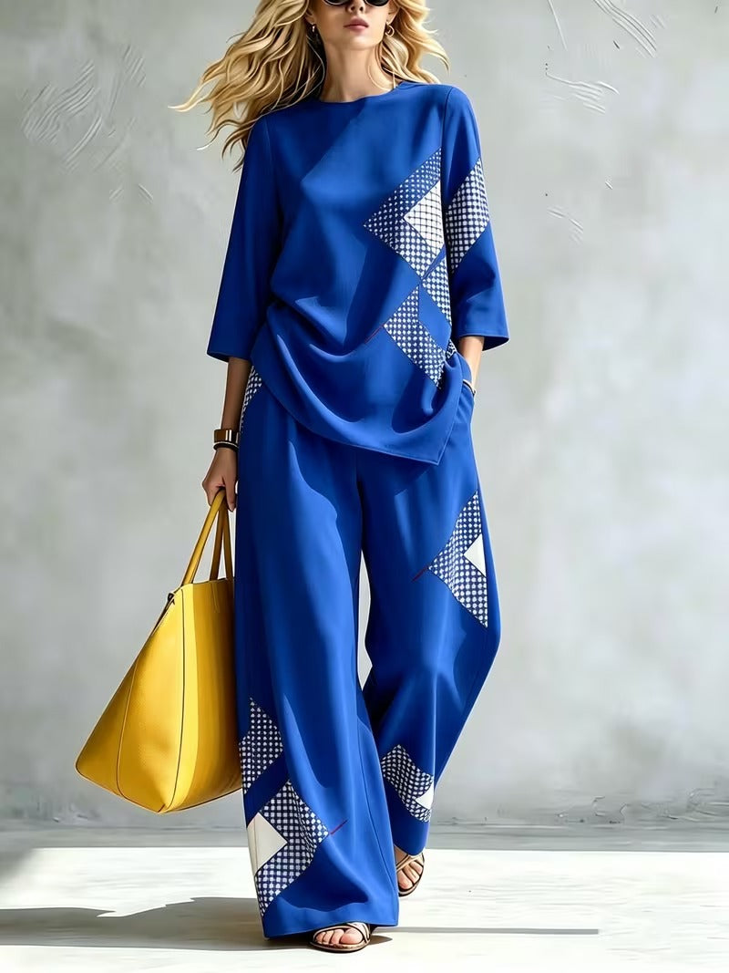 Women’s Casual Loose Top & Wide-Leg Trousers Co-Ord