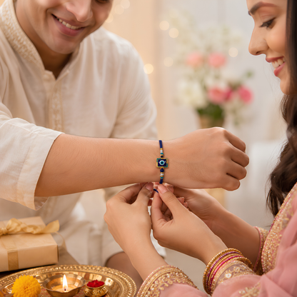 Premium Blue Evil Eye Rakhi