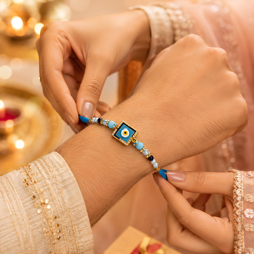 Premium Blue Evil Eye Rakhi