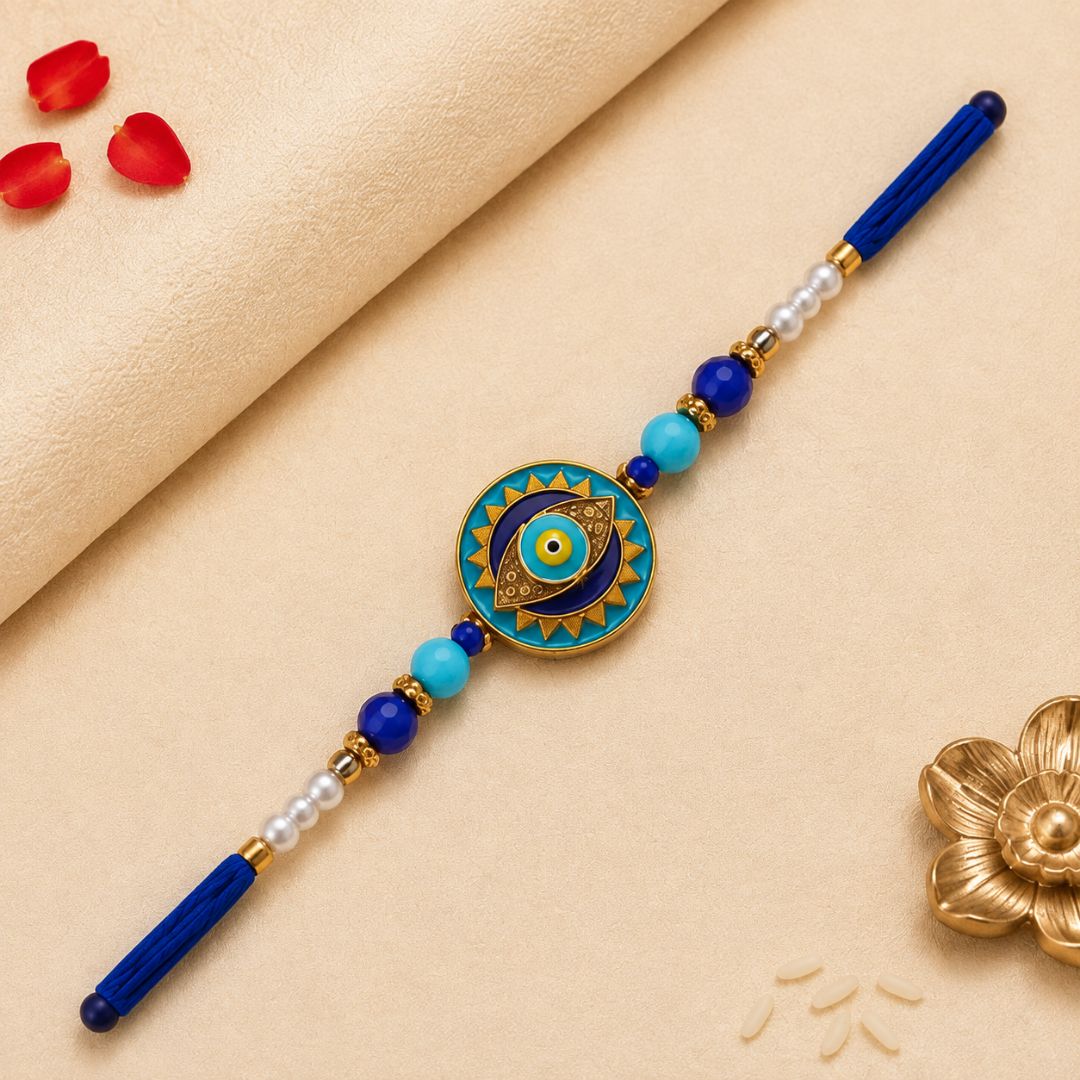 Royal Blue Evil Eye Rakhi