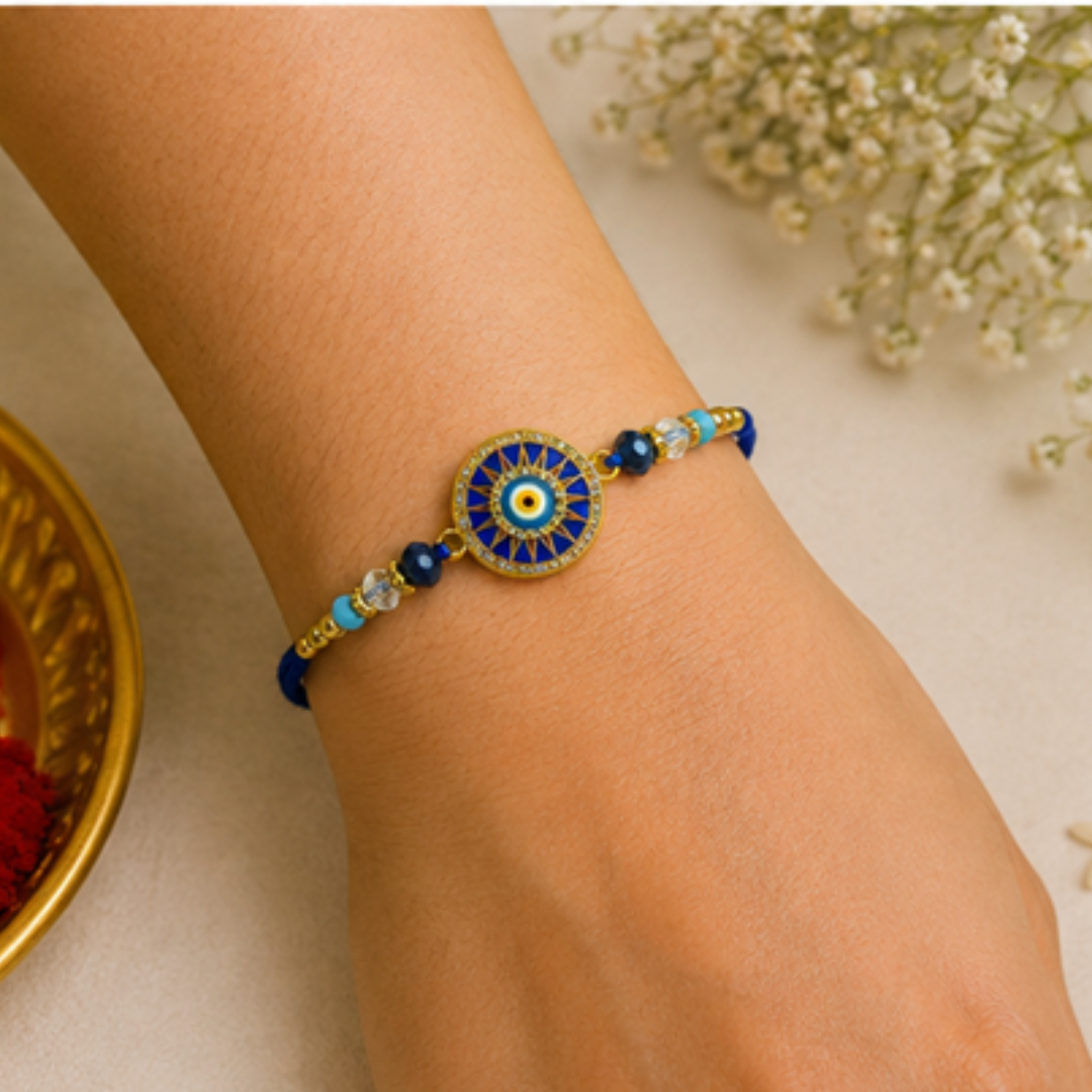 Premium Blue Evil Eye Rakhi