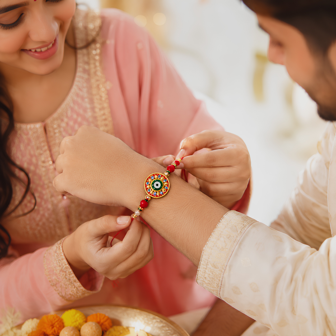 Premium Peacock Evil Eye Rakhi