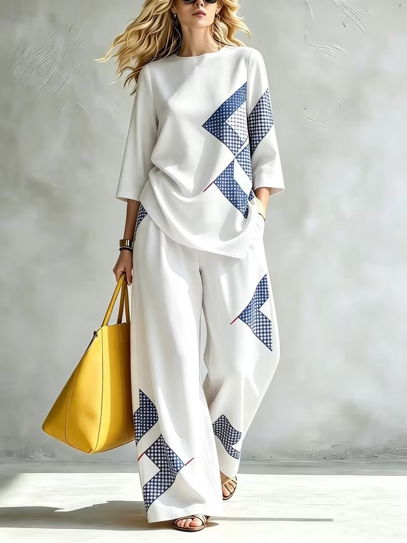 Women’s Casual Loose Top & Wide-Leg Trousers Co-Ord