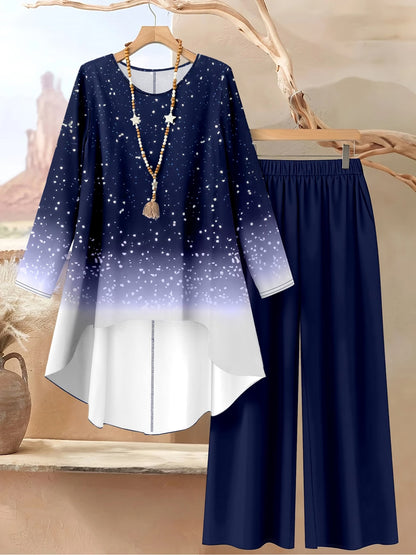 Women's Stylish Digital Print Top & Palazzo Pants Co-Ord