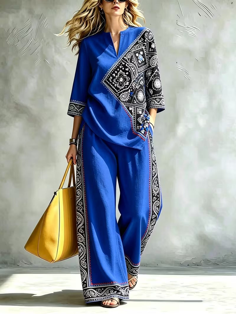 Women’s Loose-Fit Pullover & Wide-Leg Pants 2-Piece Set