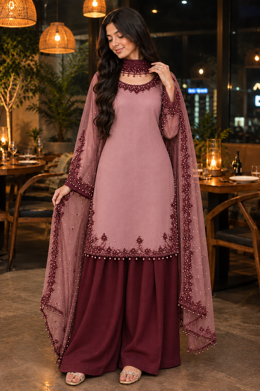 Women’s Elegant Embellished Kurta & Palazzo Co-Ord