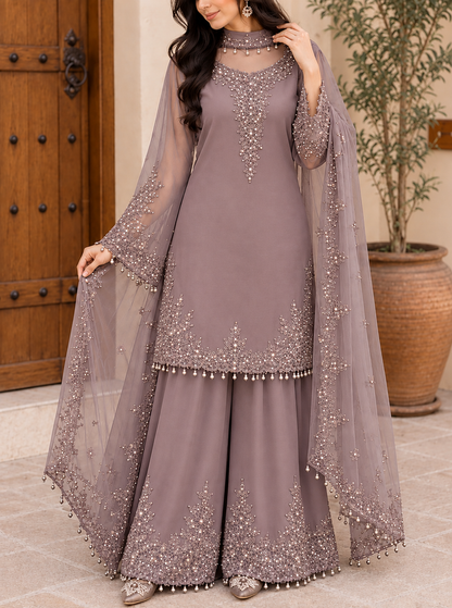 Women’s Graceful Embroidered Kurta & Palazzo Co-Ord