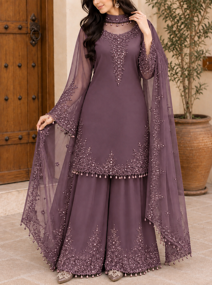 Women’s Graceful Embroidered Kurta & Palazzo Co-Ord