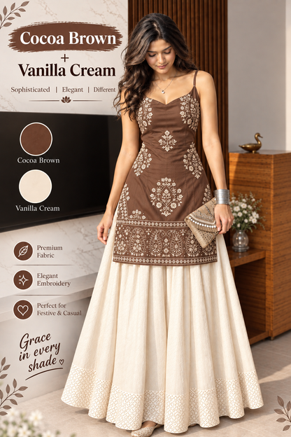 Women’s Classic Embroidered Panel Flare Dress