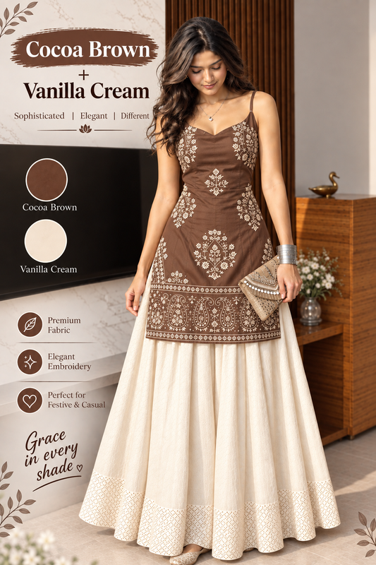 Women’s Classic Embroidered Panel Flare Dress