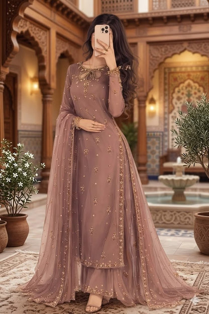 Women’s Regal Embroidered Anarkali & Flowing Dupatta Set