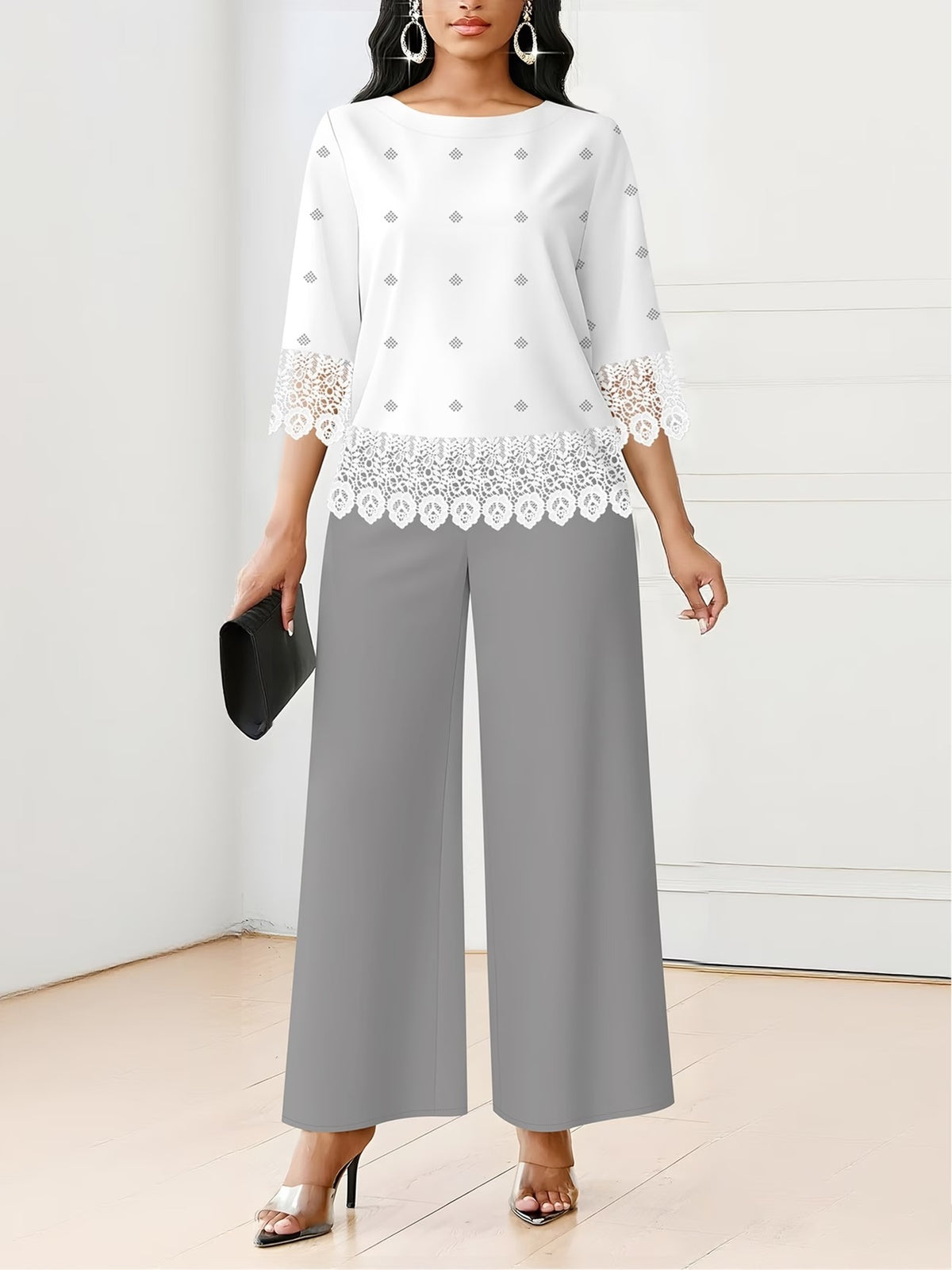 Women’s Lace-Detail Casual Set