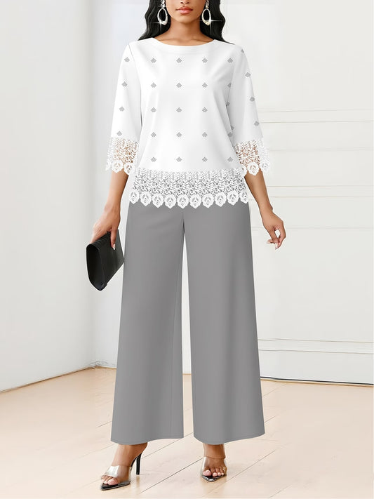 Women’s Lace-Detail Casual Set