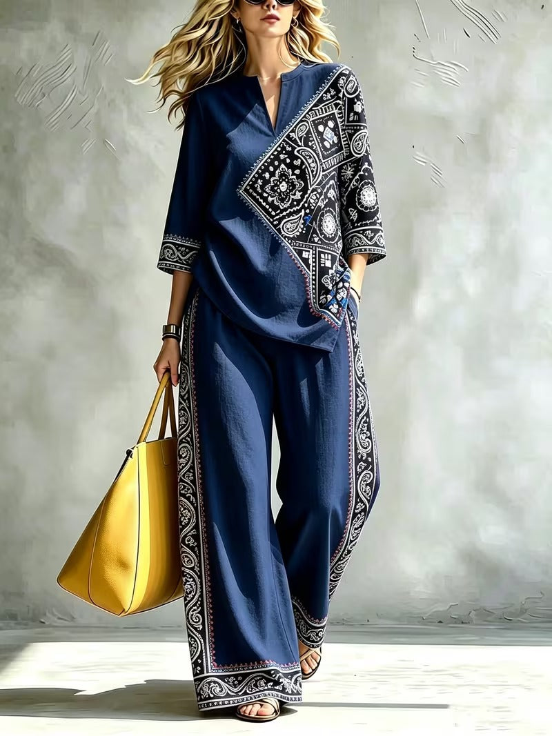 Women’s Loose-Fit Pullover & Wide-Leg Pants 2-Piece Set