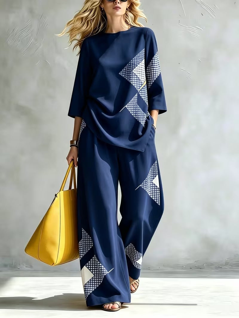Women’s Casual Loose Top & Wide-Leg Trousers Co-Ord