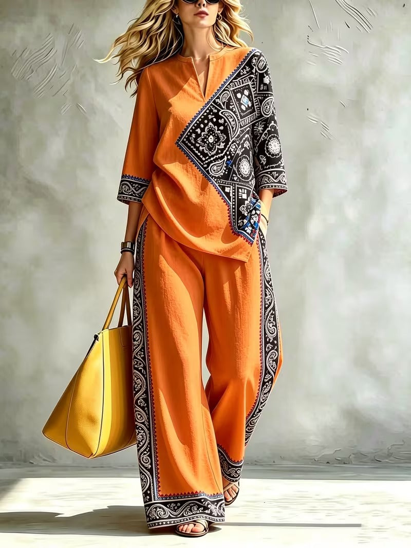 Women’s Loose-Fit Pullover & Wide-Leg Pants 2-Piece Set