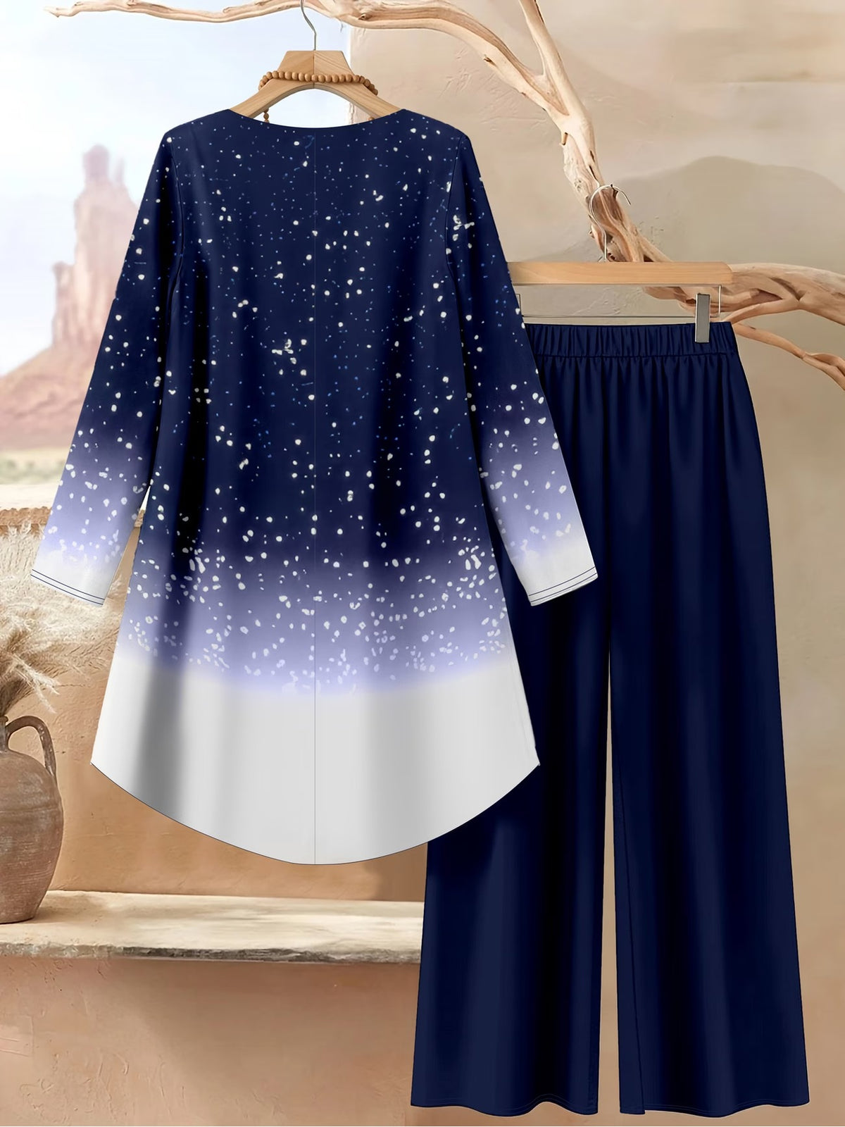 Women's Stylish Digital Print Top & Palazzo Pants Co-Ord