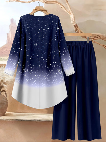 Women's Stylish Digital Print Top & Palazzo Pants Co-Ord