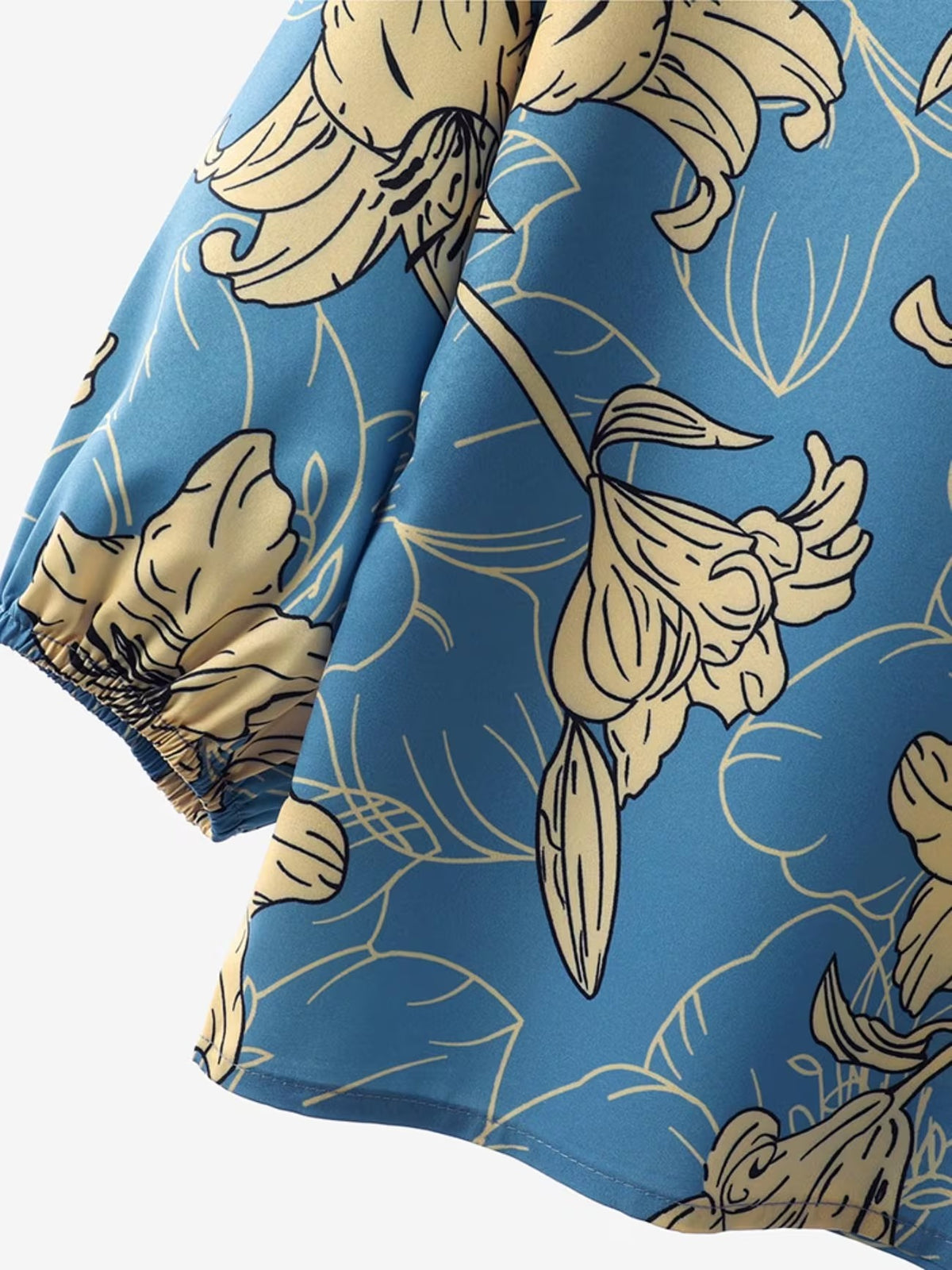 Women’s Lightweight Floral Blouse & Long Trousers 2-Piece Casual Set