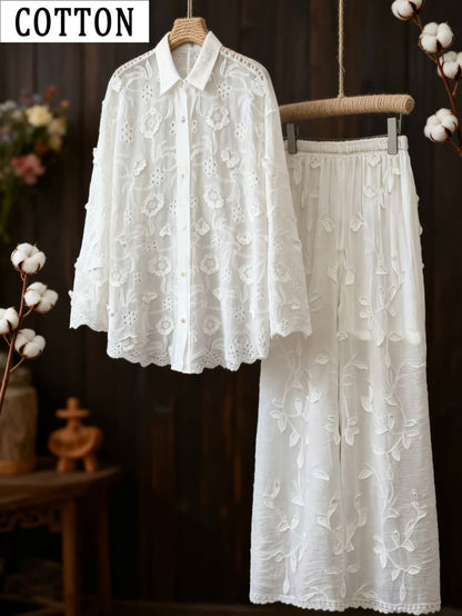 Women's Boho Lace Two-Piece Skirt Set