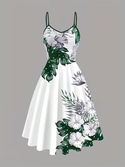Women's Romantic Floral Dress & Lightweight Cardigan Set
