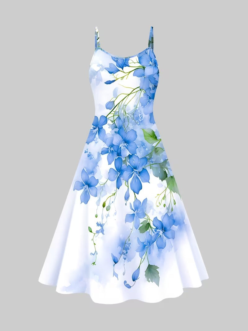 Women's Romantic Floral Dress & Lightweight Cardigan Set