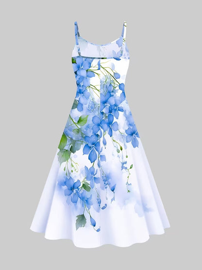 Women's Romantic Floral Dress & Lightweight Cardigan Set
