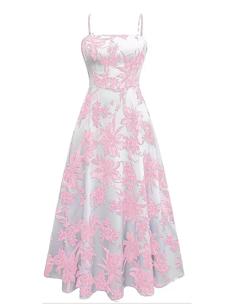 Women's Romantic Floral Dress & Lightweight Cardigan Set
