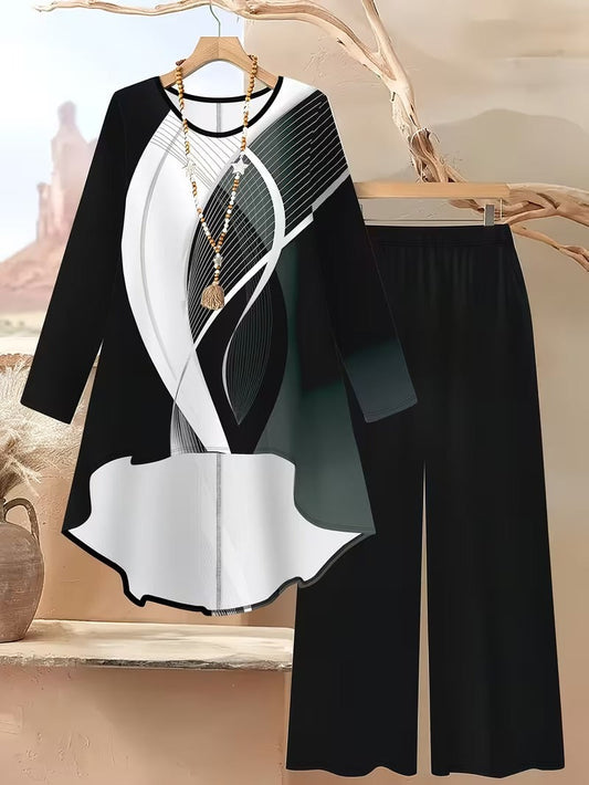 Women's Modern Abstract Co-Ord Pants Set