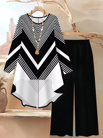 Women's Modern Abstract Co-Ord Pants Set