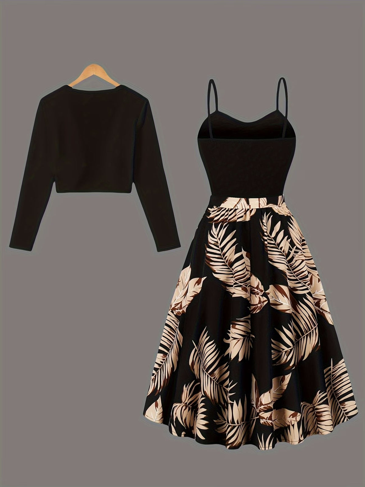 Women's Elegant Camisole Dress & Lightweight Jacket Set