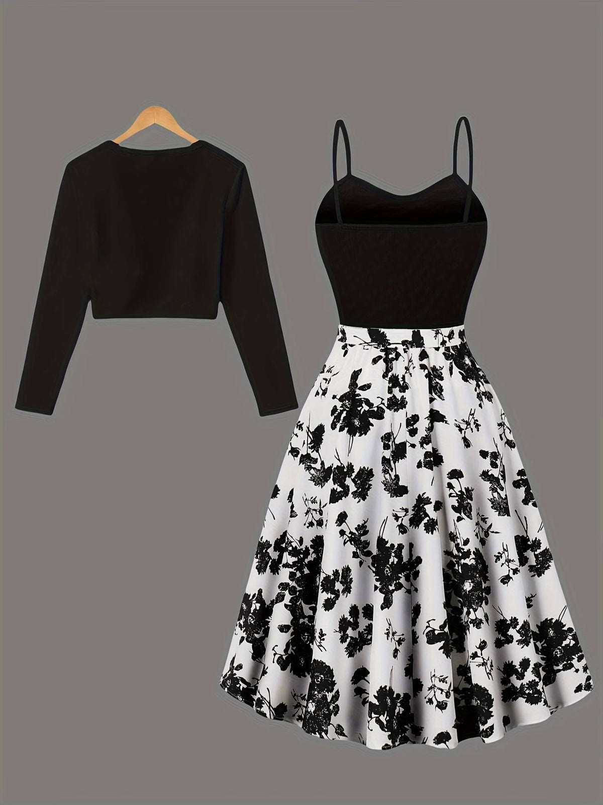 Women's Elegant Camisole Dress & Lightweight Jacket Set